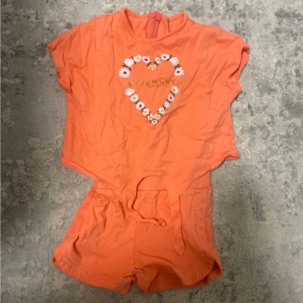 Givenchy Orange Baby Outfit with Floral Design